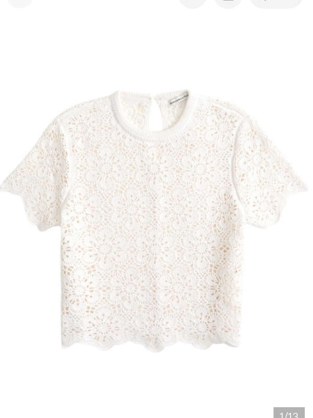 Abercrombie crochet style floral tee
